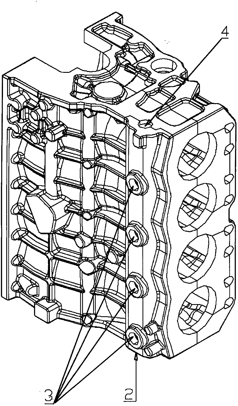 Water channel pre-filling method used during lost foam casting of engine cylinder body