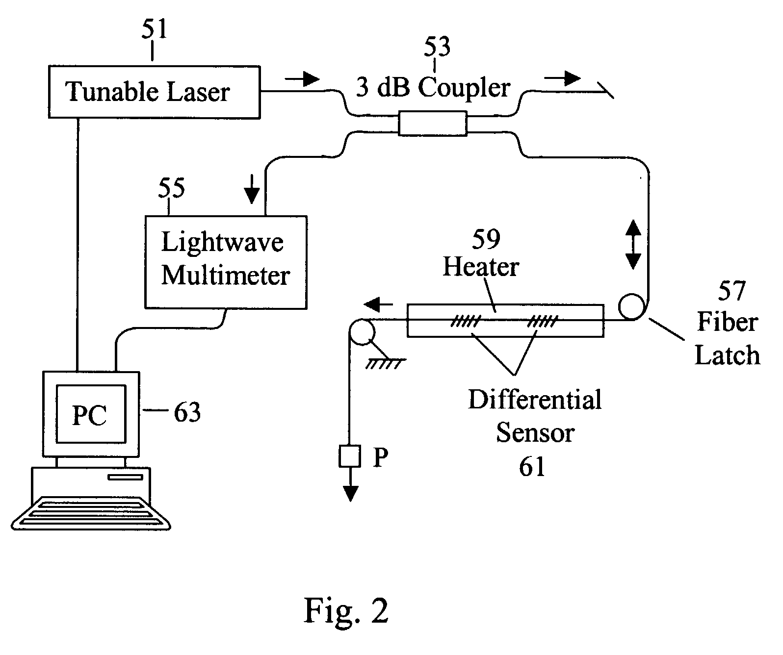 Differential fiber optical sensor with interference energy analyzer