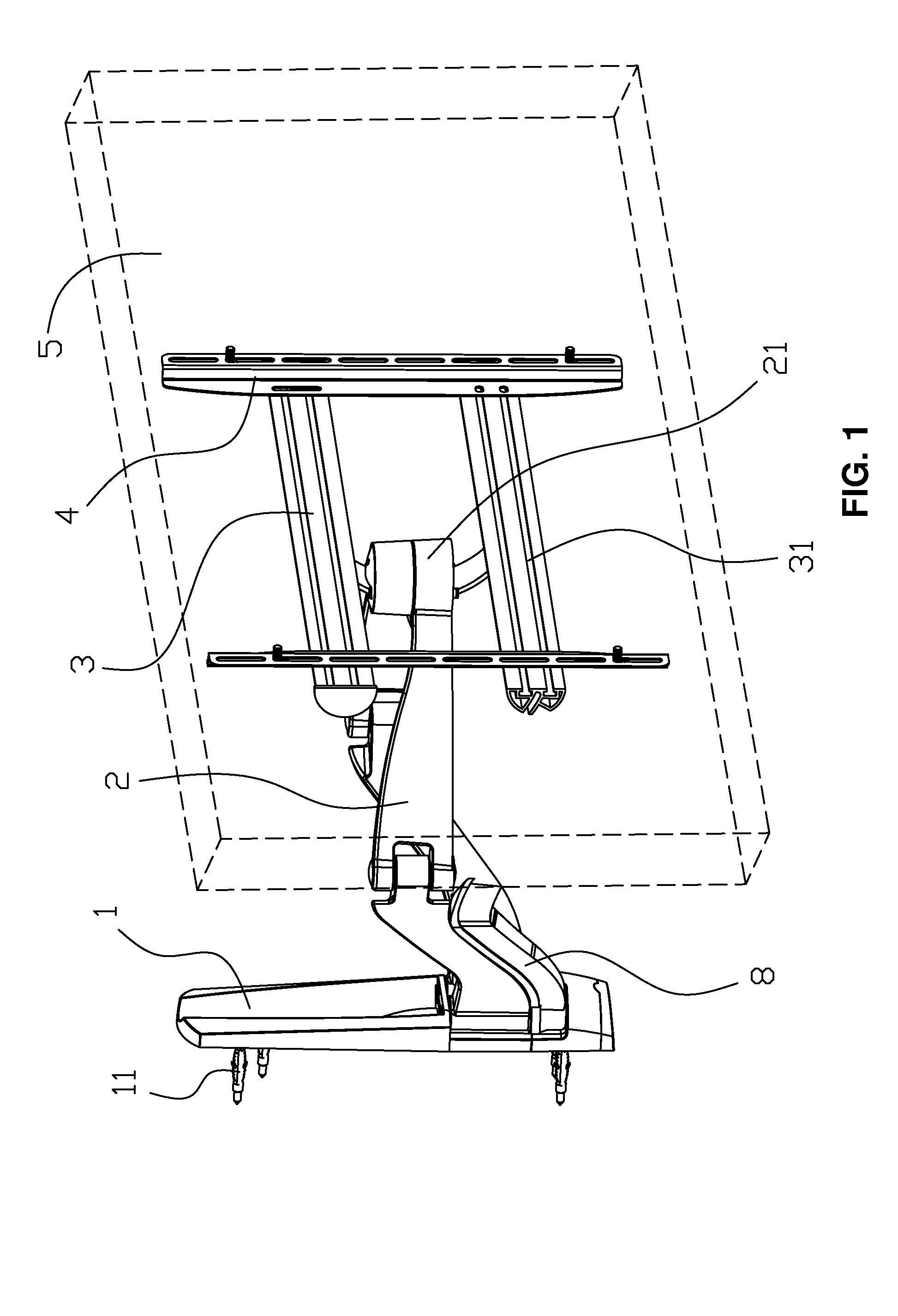 Flat-panel TV wall support with adjustable visual angle