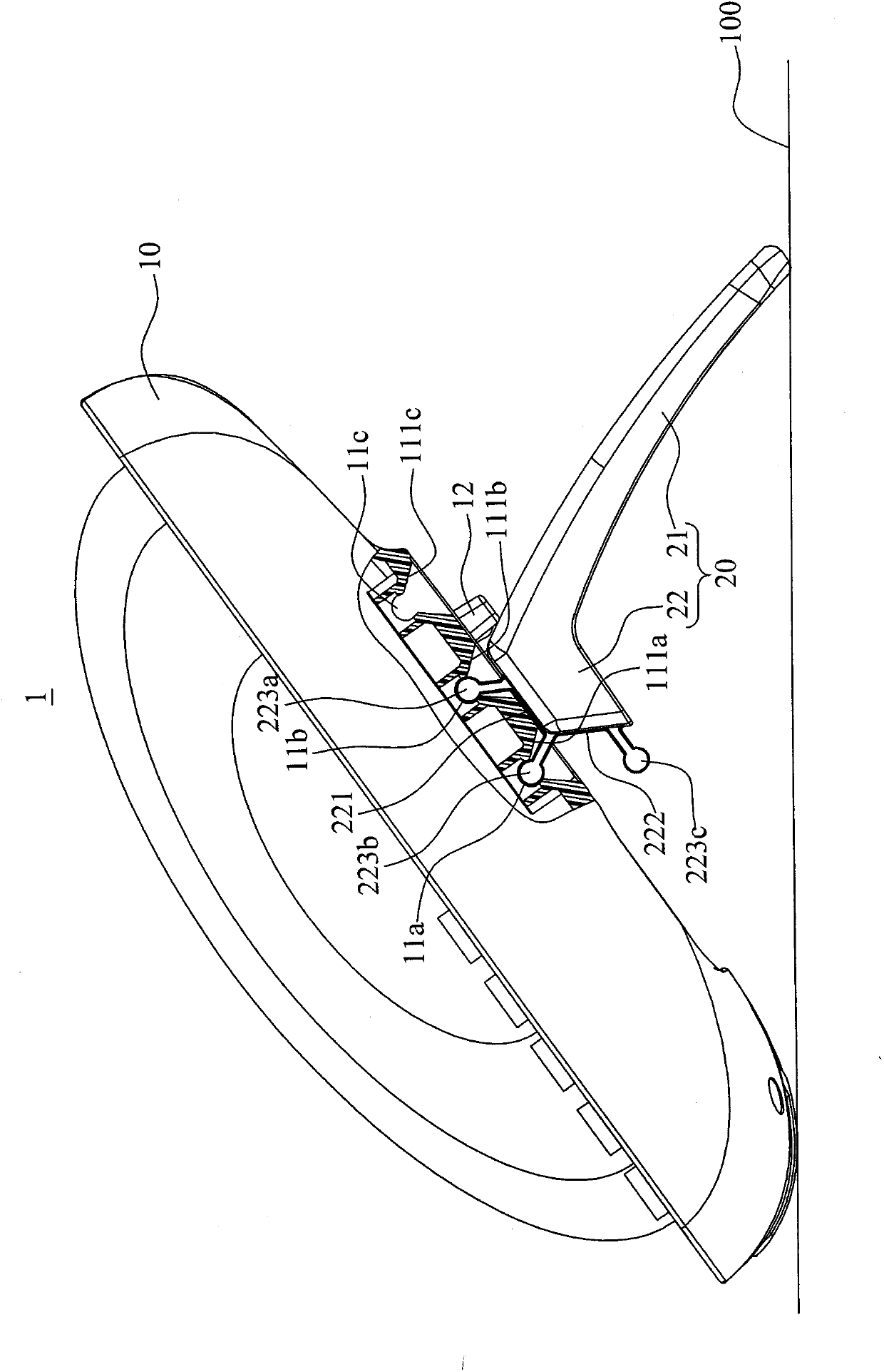 Phone structure with adjustable inclination angle