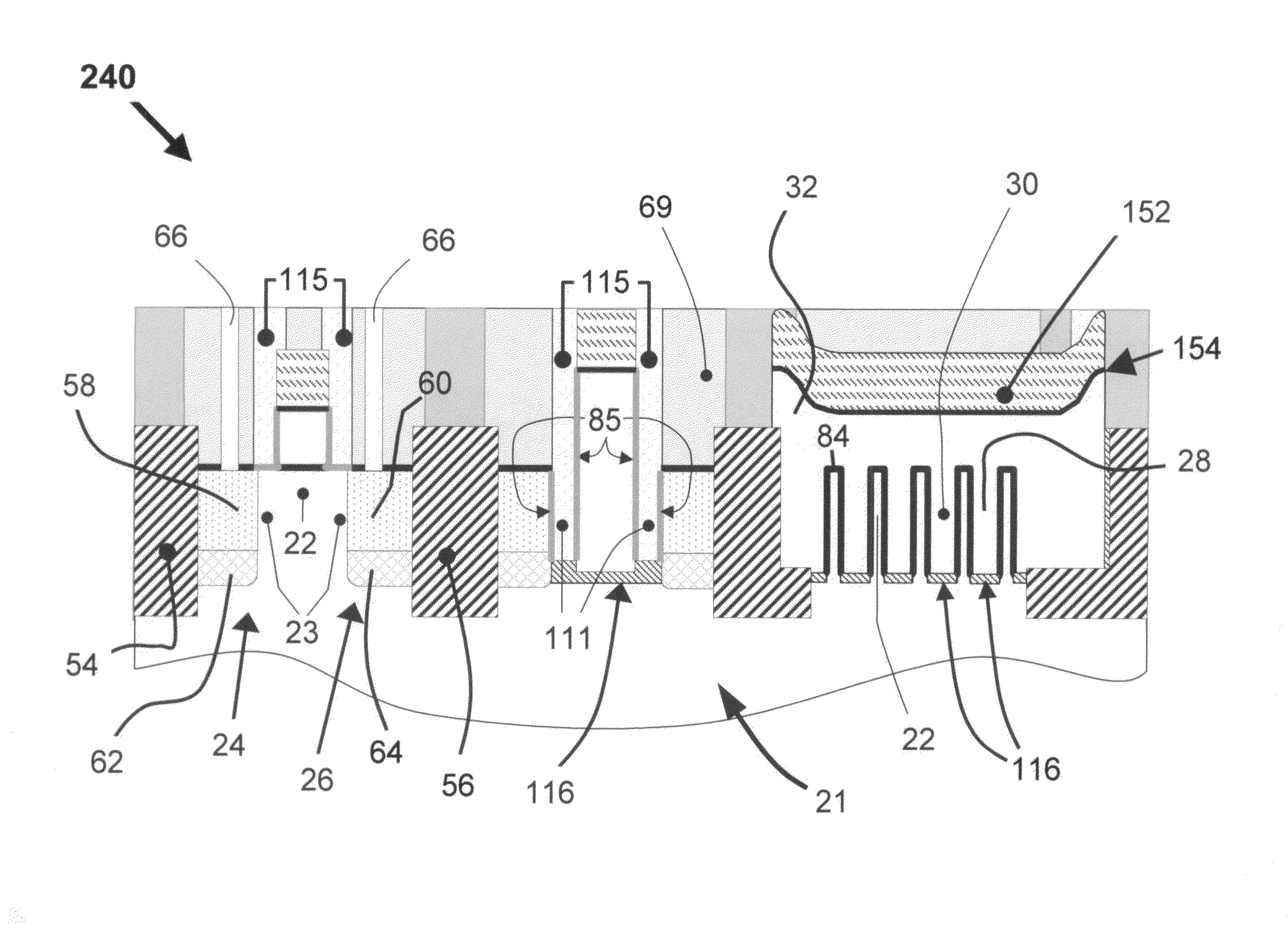 Castellated gate MOSFET tetrode capable of fully-depleted operation