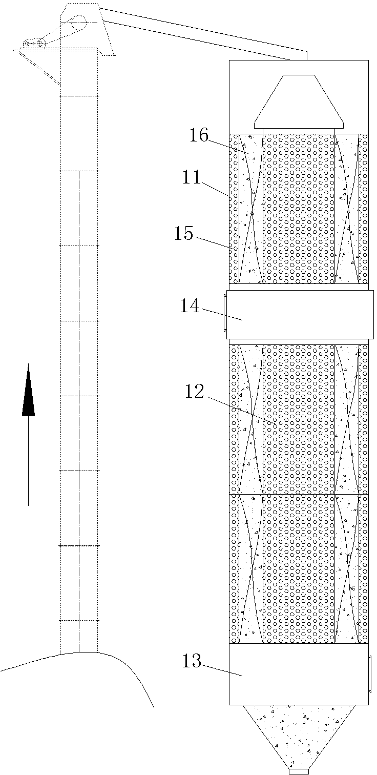 Vertical single-channel material turnover dryer