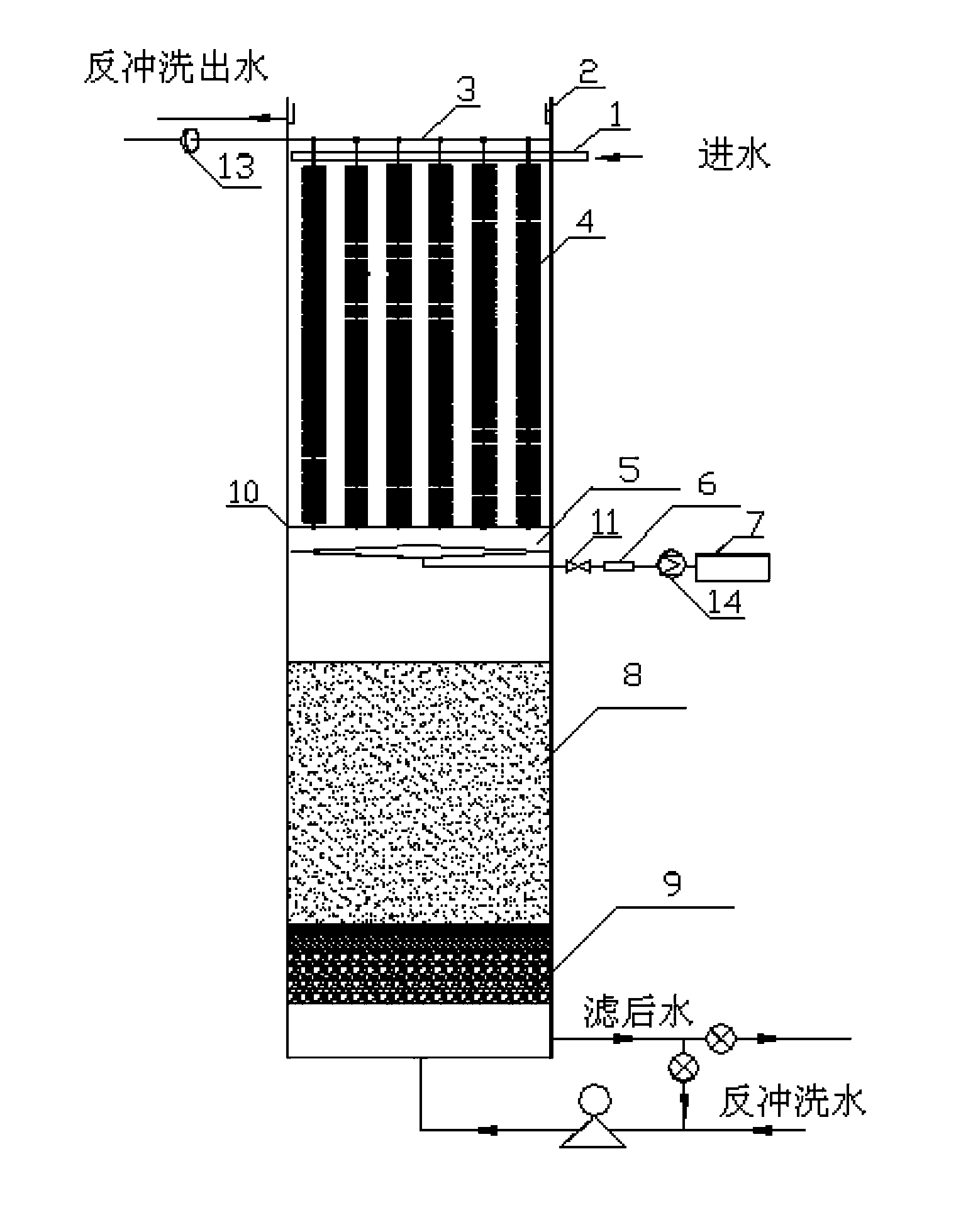 Reactor and method for removing ammonia nitrogen in drinking water by virtue of enhanced filter and method thereof