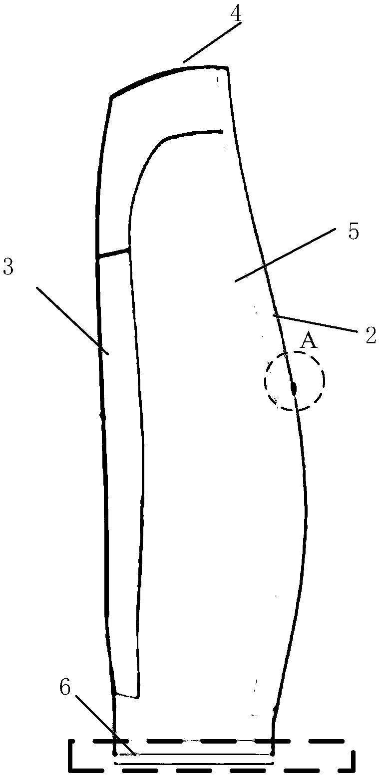 Blade reinforcing edge nose cone width detection system and detection method