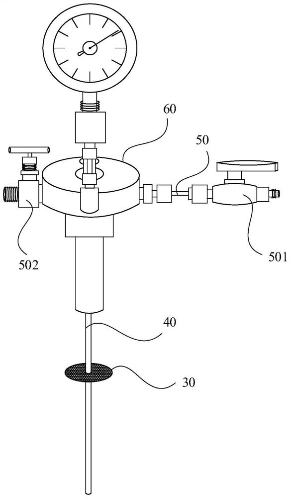 Gravimetric method gas adsorption testing device