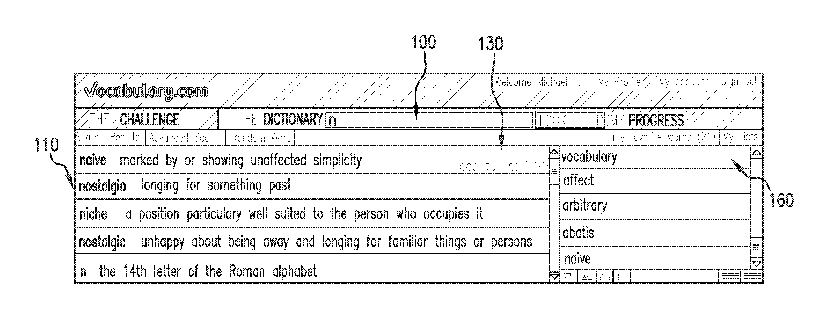System and method for enhanced lookup in an online dictionary