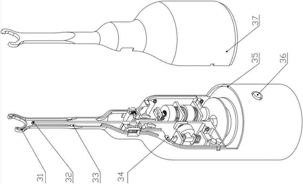 A mute type dental floss instrument provided with a protecting device