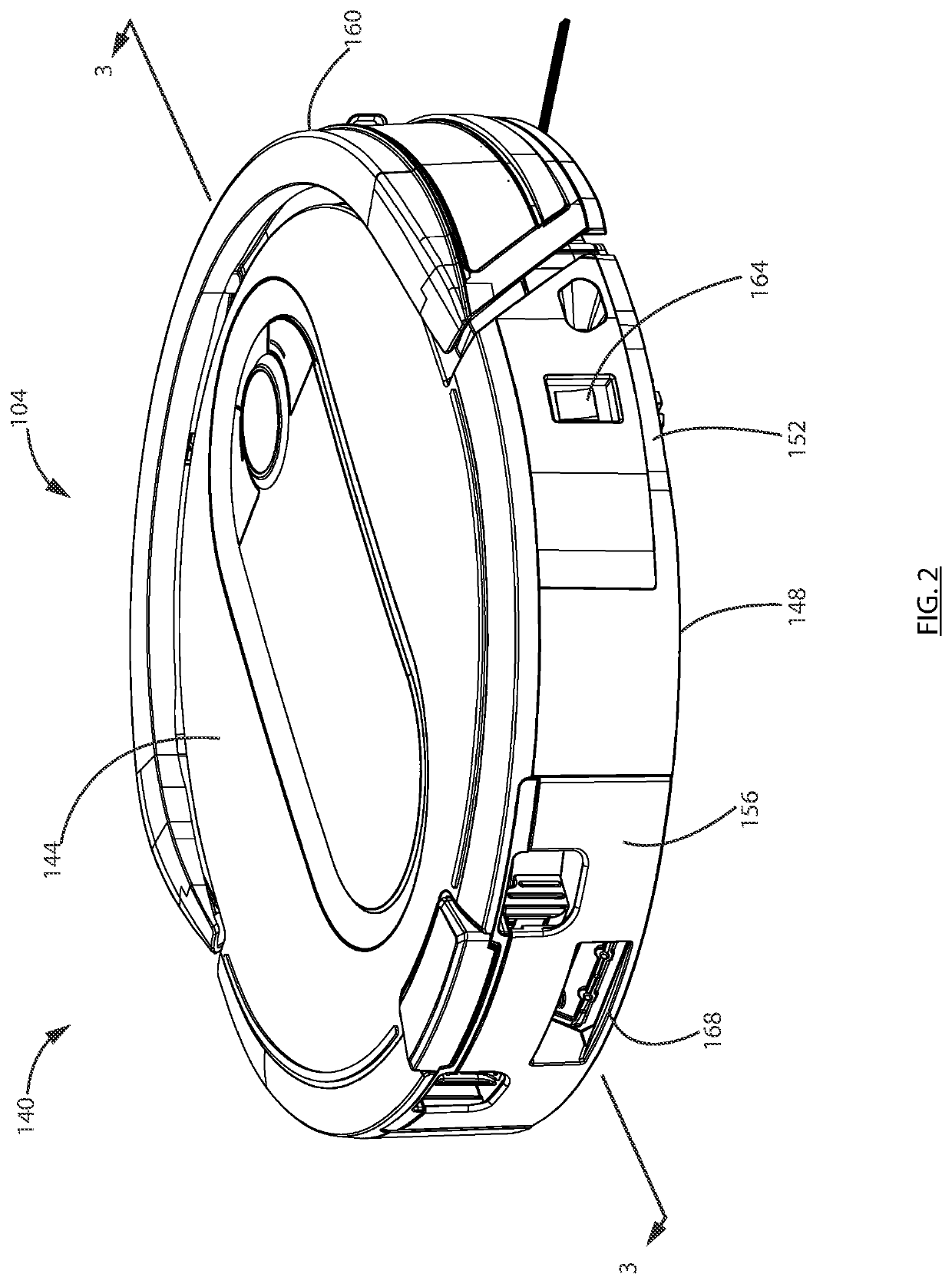 Robotic vacuum cleaner with dirt enclosing member and method of using the same