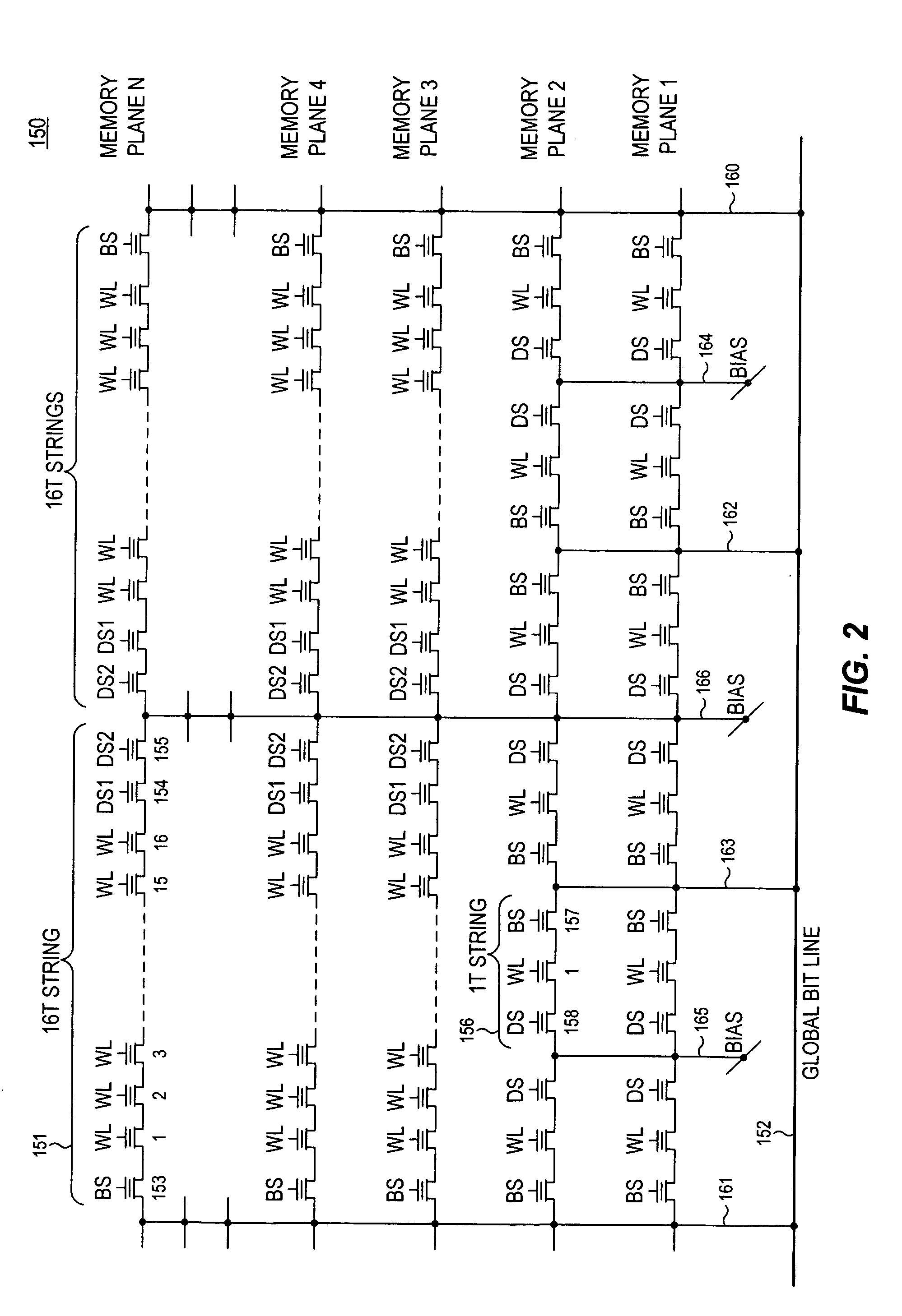 Integrated circuit including memory array incorporating multiple types of NAND string structures