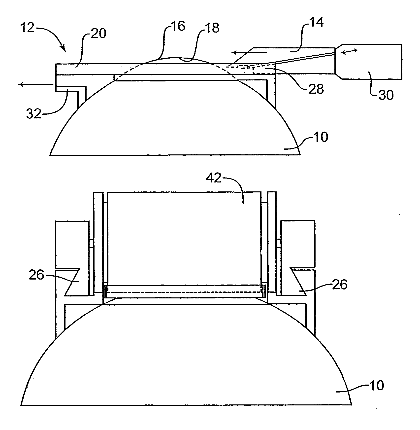 Device for separating the epithelium layer from the surface of the cornea of an eye