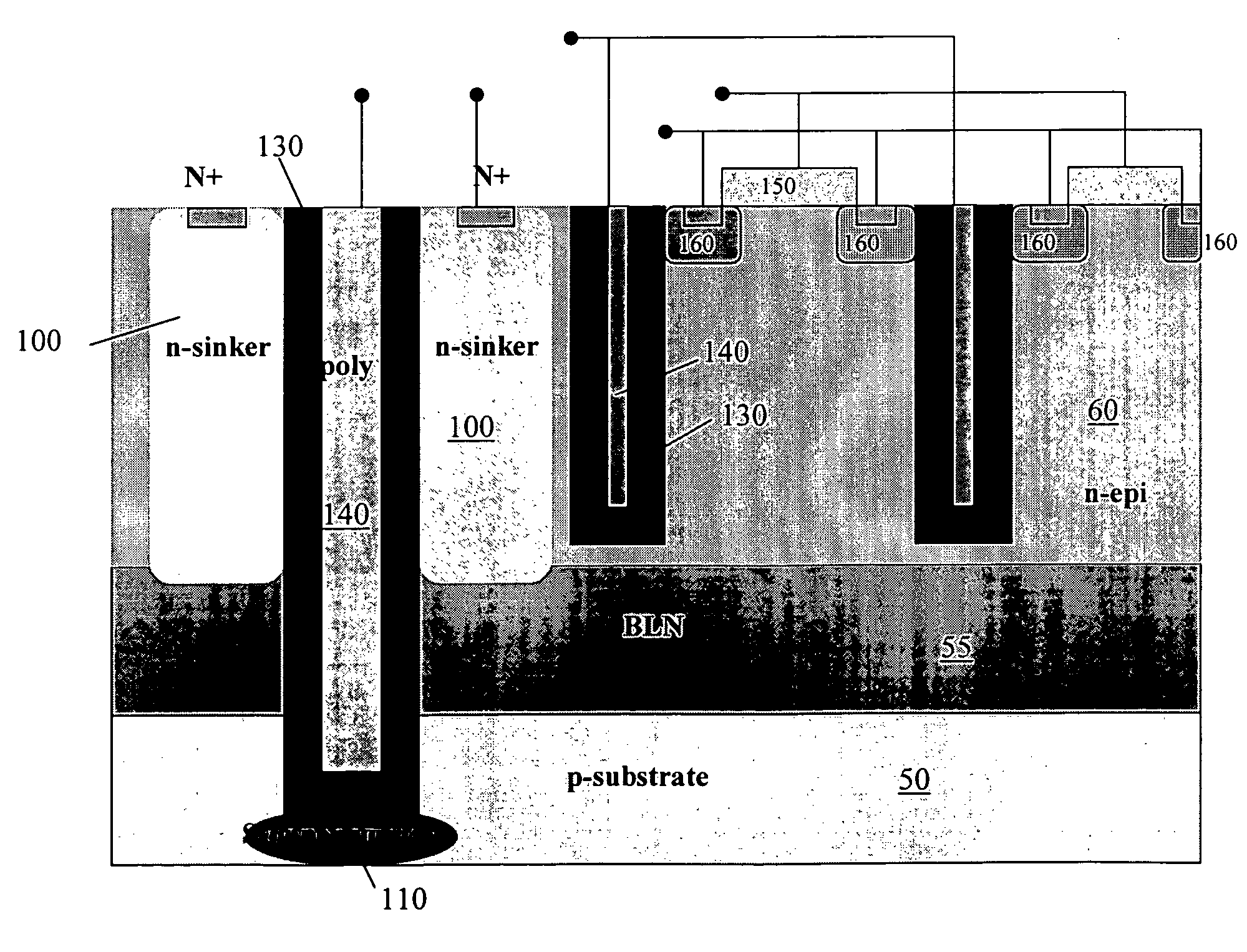 Double trench for isolation of semiconductor devices