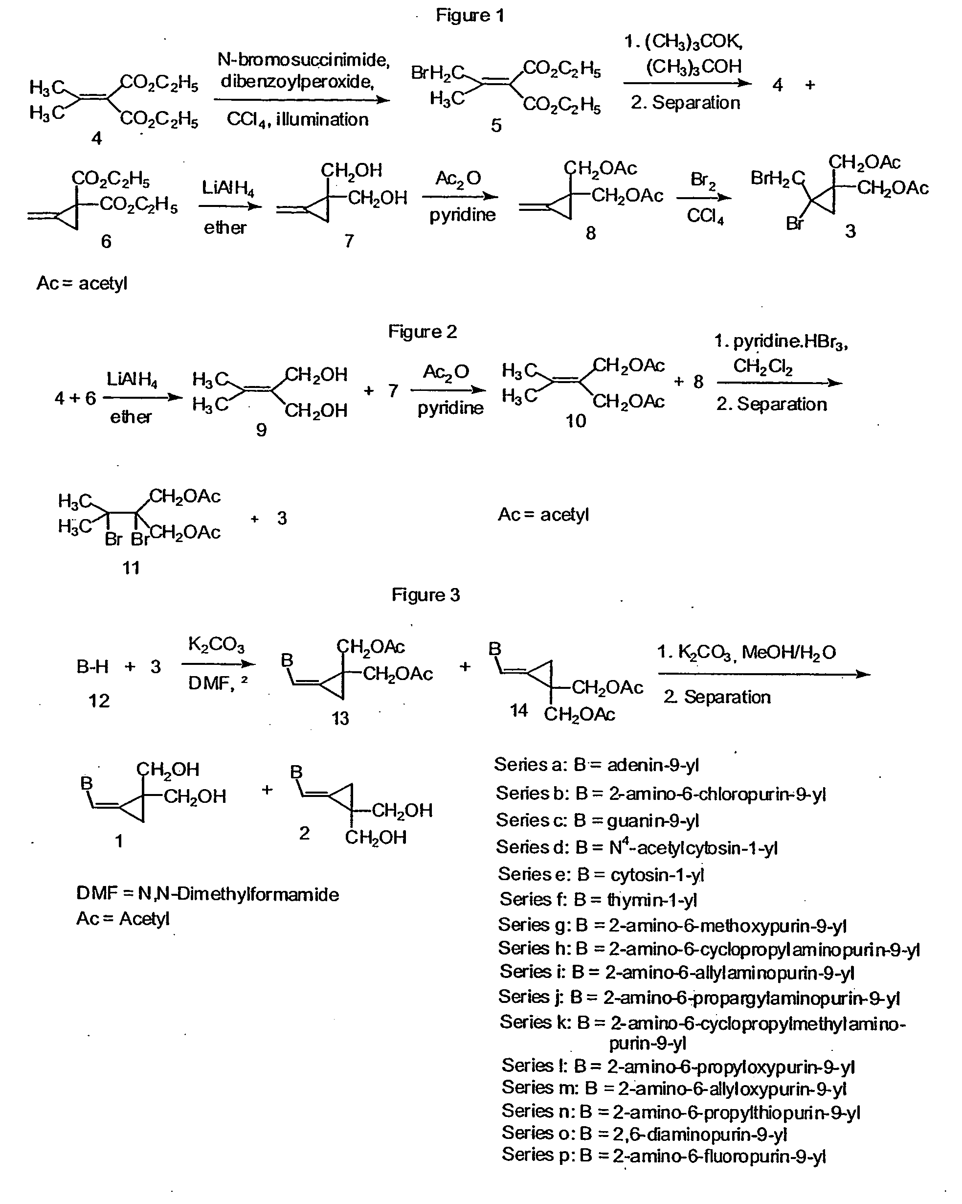 2,2-bis-(hydroxymethyl)cyclopropylidenemethyl-purines and pyrmindines as antiviral agents
