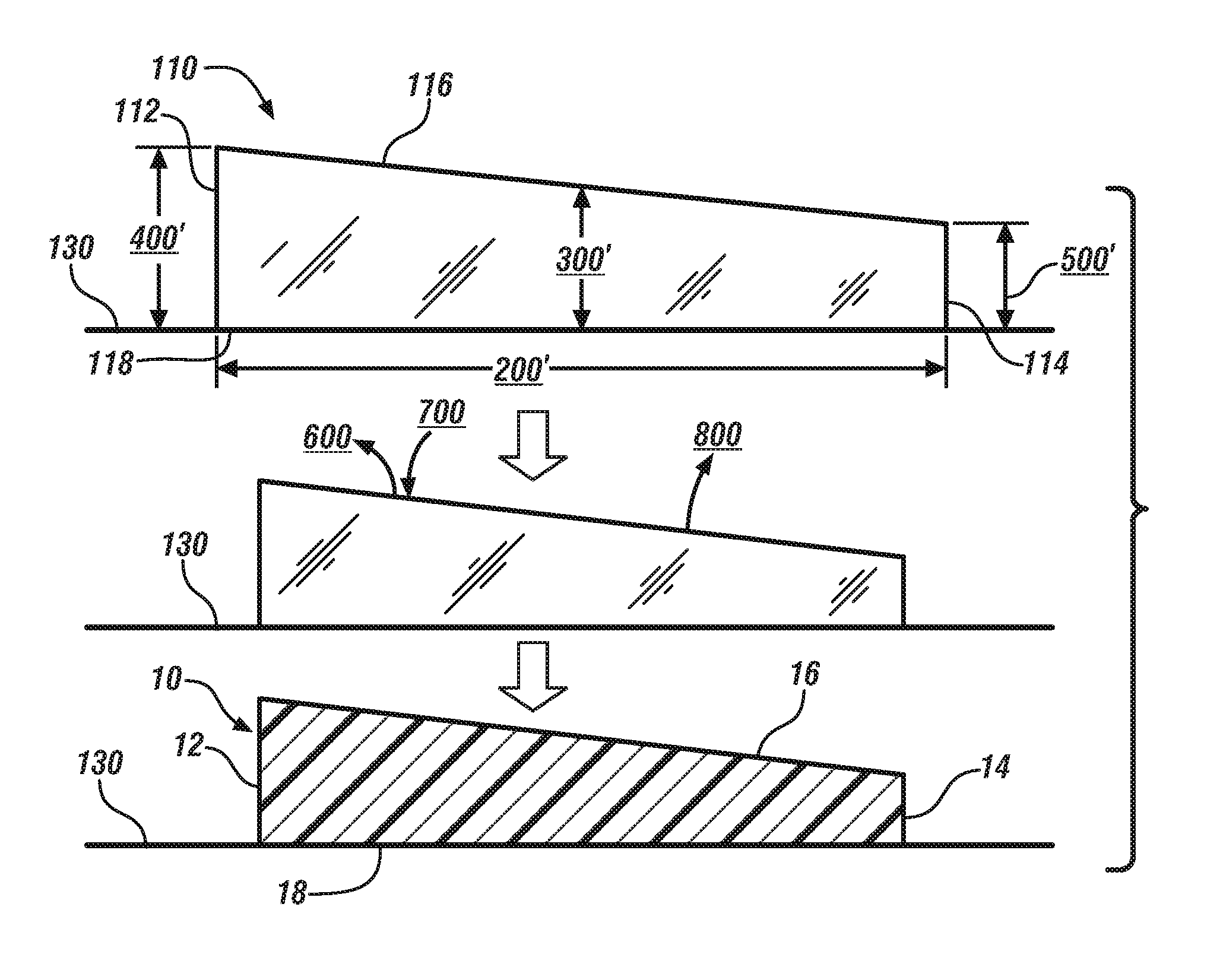 Porous polymer separator layer having a non-uniform cross sectional thickness for use in a secondary liquid electrolyte battery