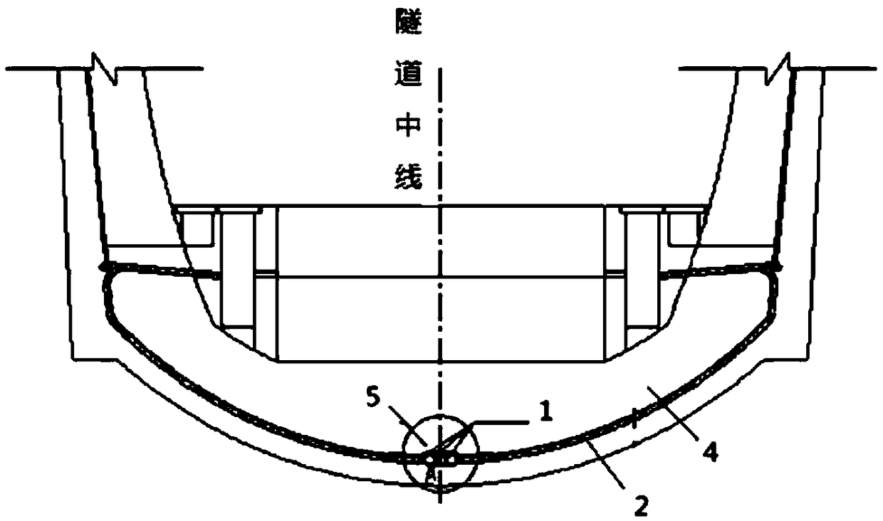 Outer drainage system of inverted arch body of tunnel rich water formation and construction method