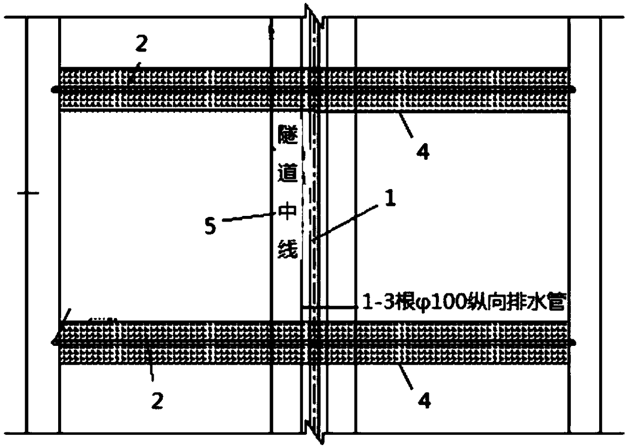 Outer drainage system of inverted arch body of tunnel rich water formation and construction method