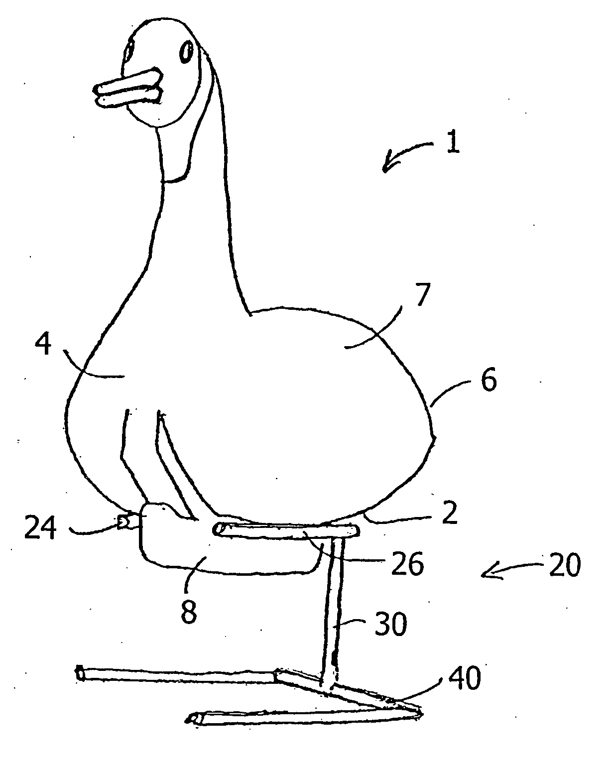 Adapter stand for use with a buoyant waterfowl decoy, kit including the adapter stand, and method of using same
