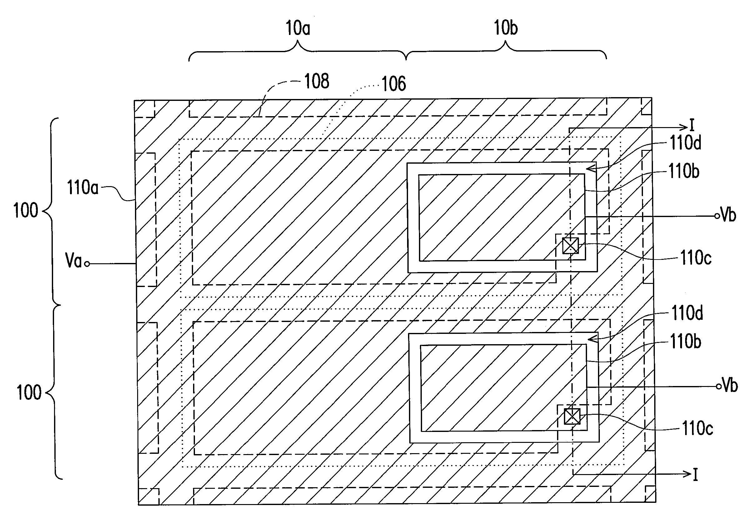 Pixel structures of color filter substrate, active device array substrate and liquid crystal display panel