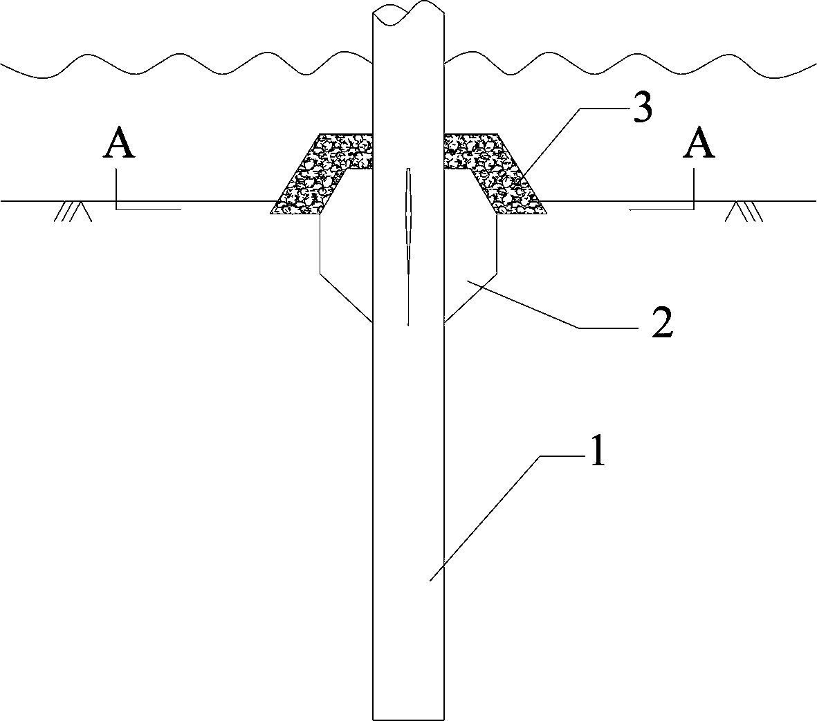Offshore wind electricity single pile-wing plate-rockfill composite foundation and construction method thereof