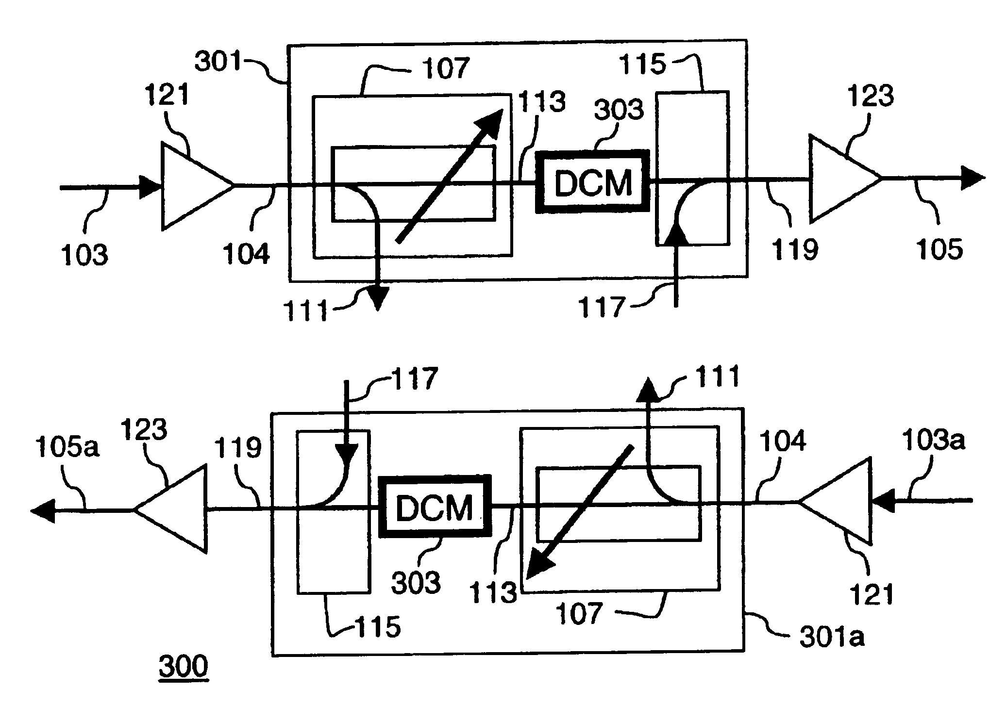 Reconfigurable optical add/drop multiplexer with buried dispersion compensation module