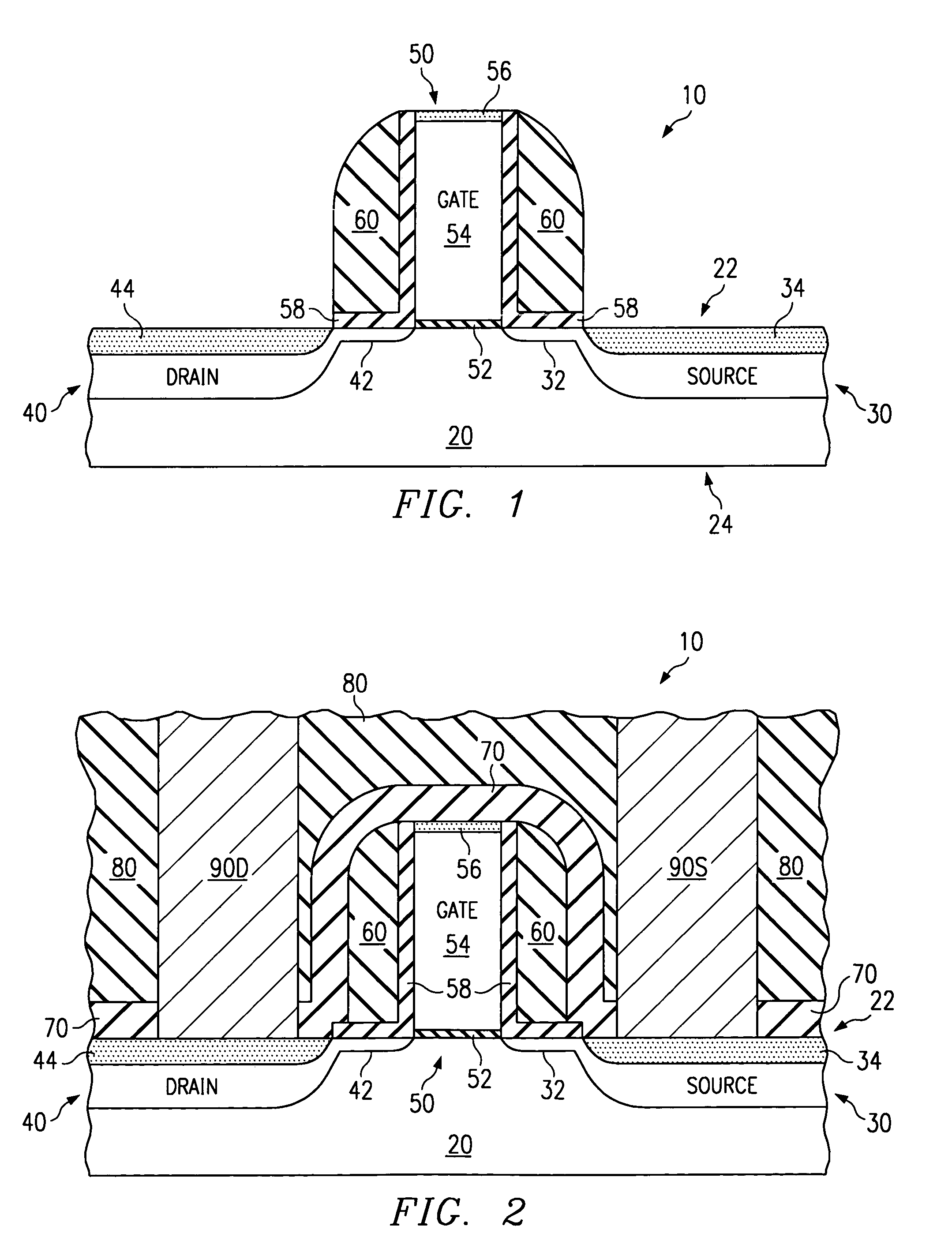 Method for manufacturing and structure for transistors with reduced gate to contact spacing