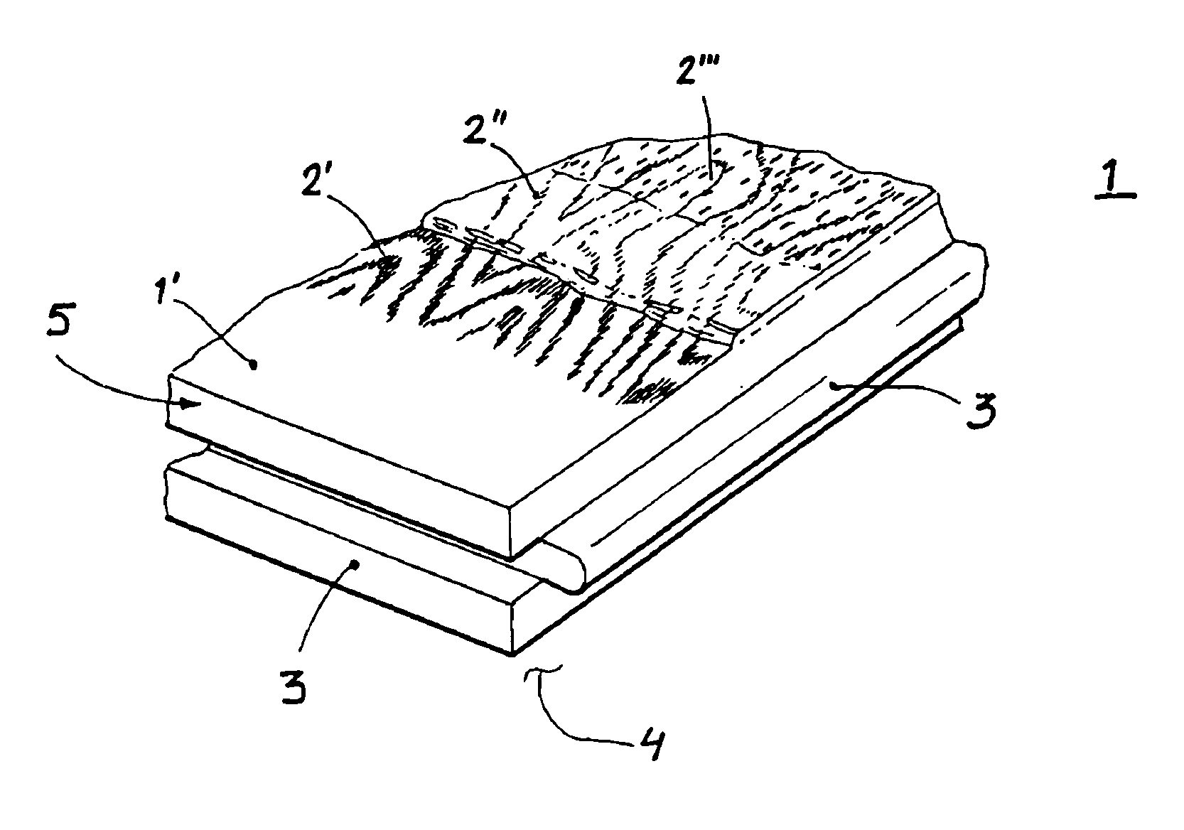 Process for the manufacturing of surface elements with a structured top surface