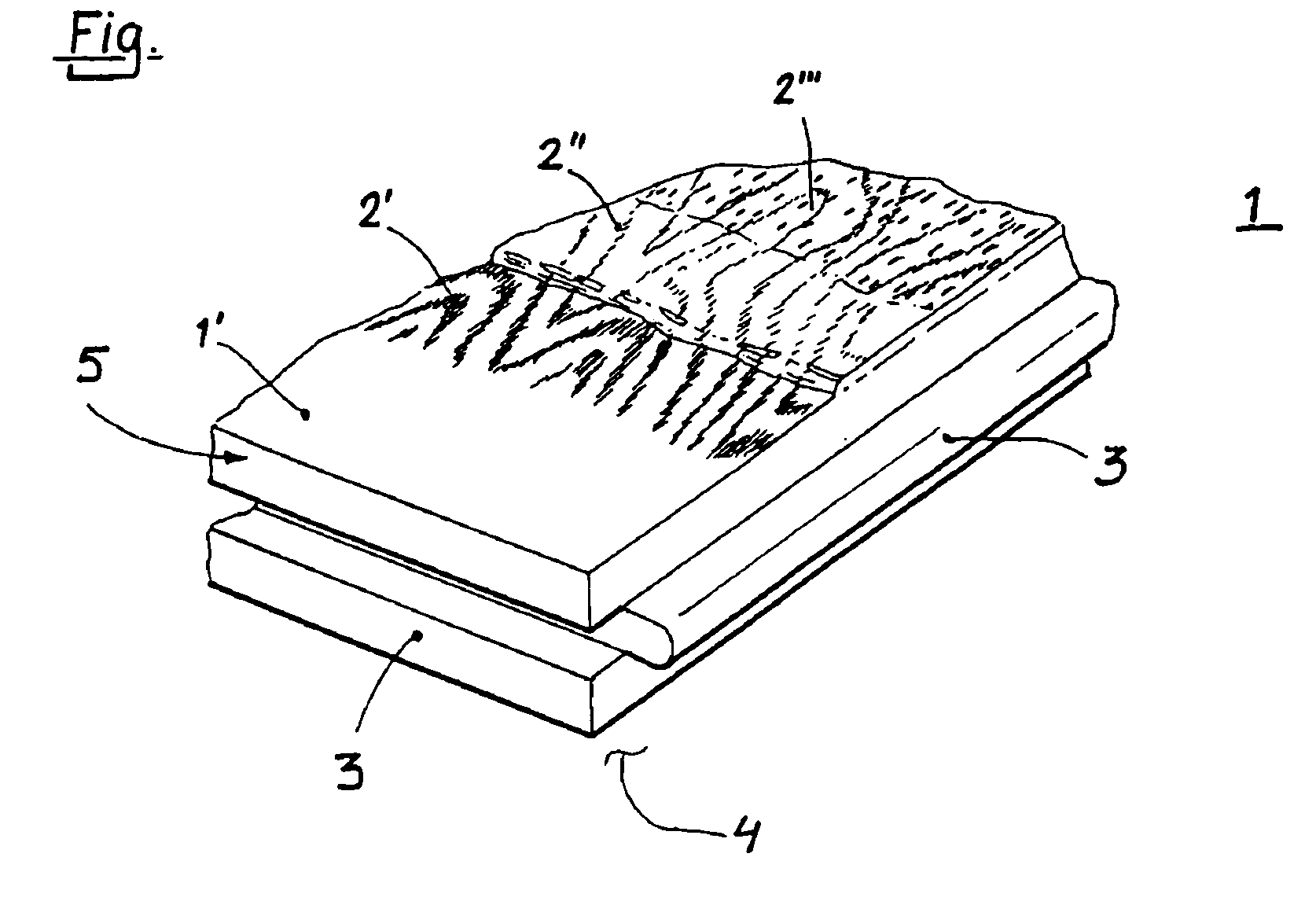 Process for the manufacturing of surface elements with a structured top surface