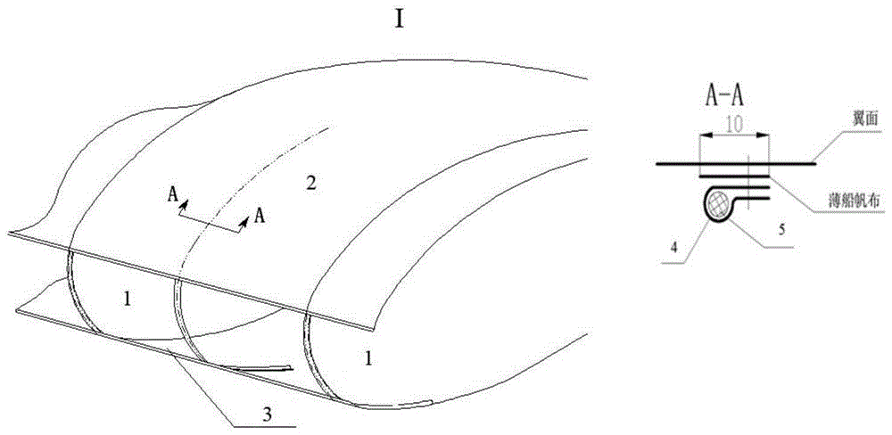 A stamping parafoil with leading edge air chamber automatically formed