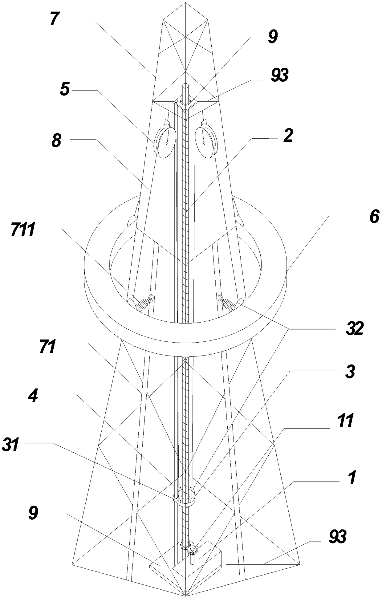 Loading and hanging device applied to electric iron tower shared equipment