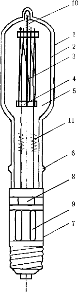 High-power double-glass-hull halogen fish-collecting lamp and its preparation process