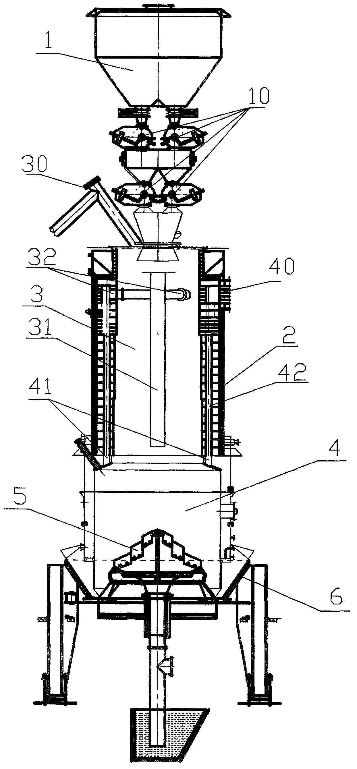 Two-stage coal gas generating device