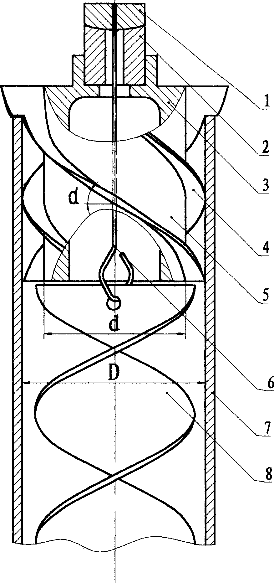Axial positioning device of heat transfer pipe internal rotation cleaning element