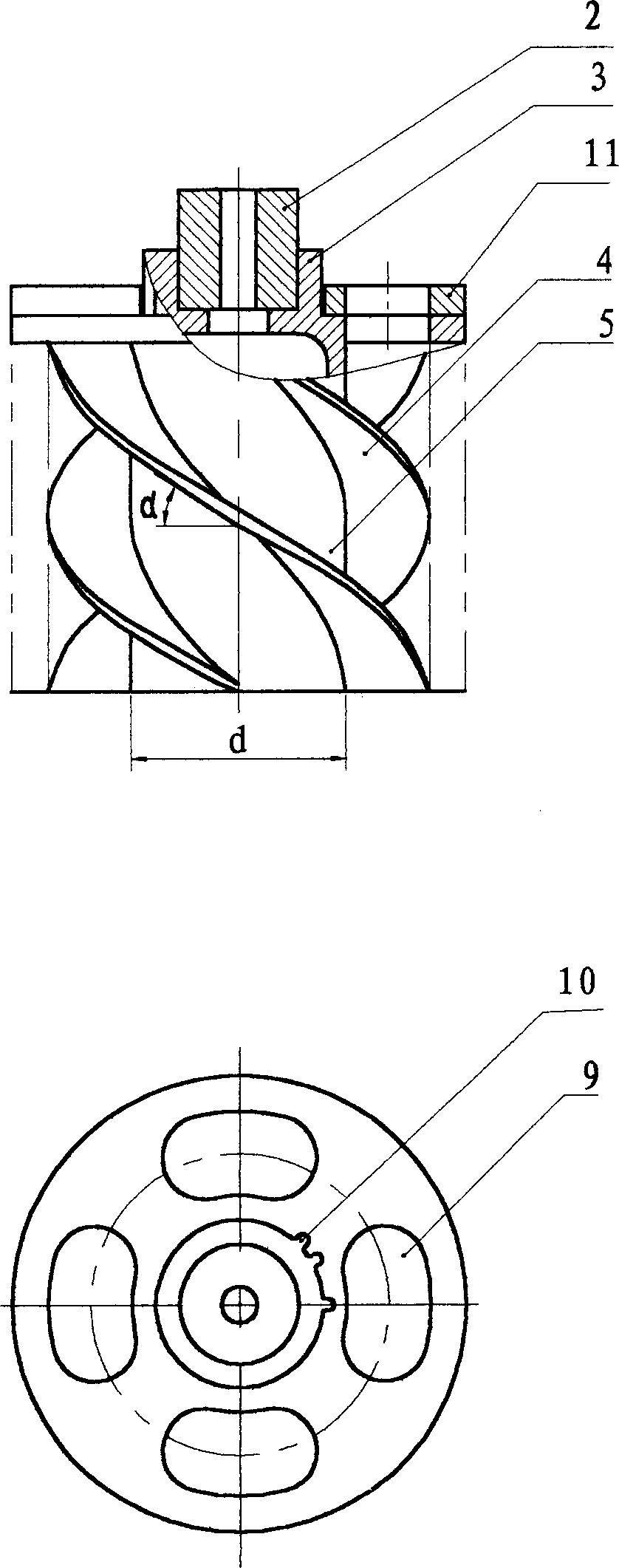 Axial positioning device of heat transfer pipe internal rotation cleaning element