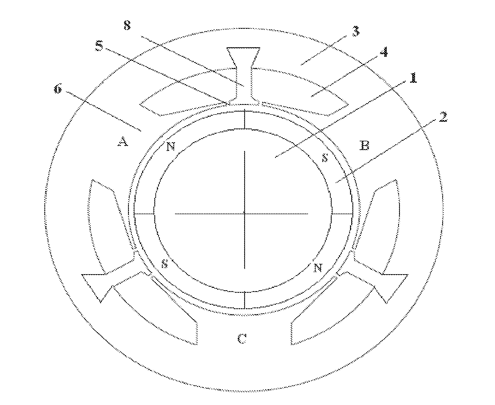 Broad-Pole Type Square-Wave Three-Phase Brushless Permanent Magnet Direct Current Motor and Assembling Method Thereof