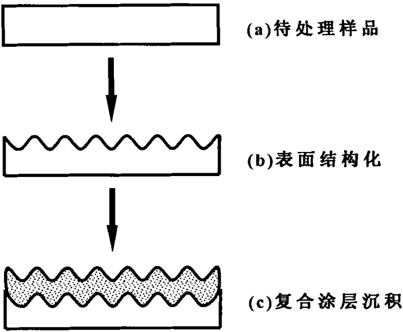 Preparation method and device thereof of surface structuration composite coating