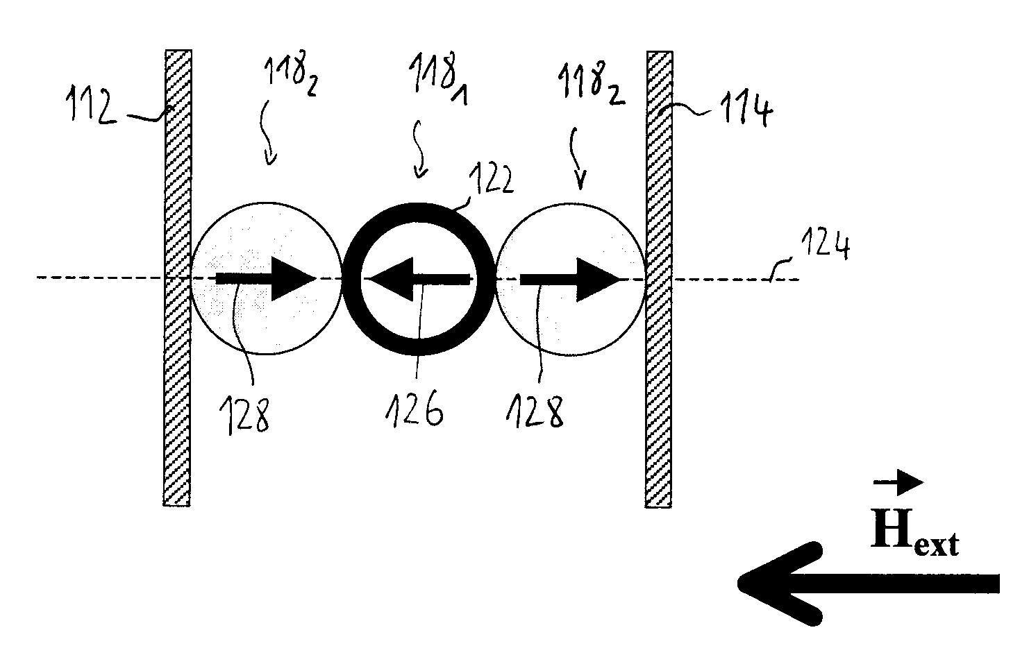 Magnetic field sensing element having magnetic nanoparticles