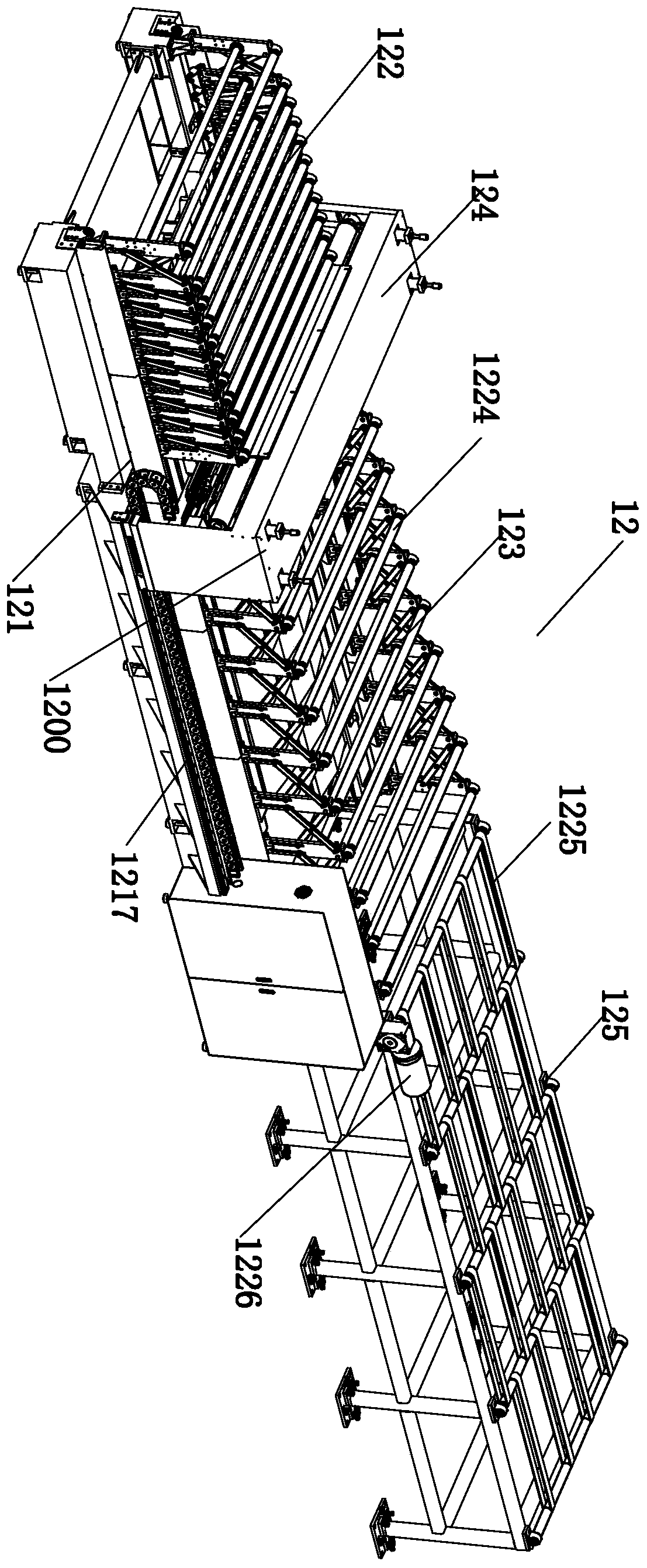 Board fixed-length cutting device for composite board production line