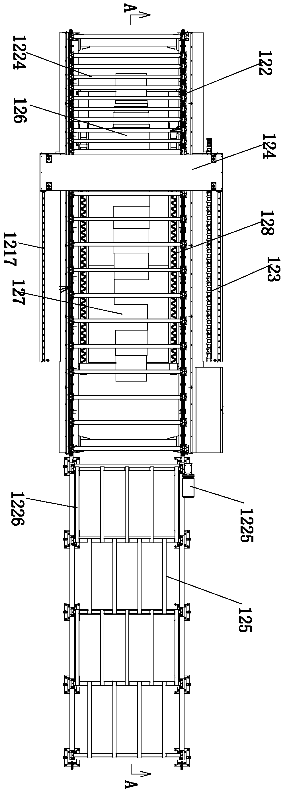 Board fixed-length cutting device for composite board production line