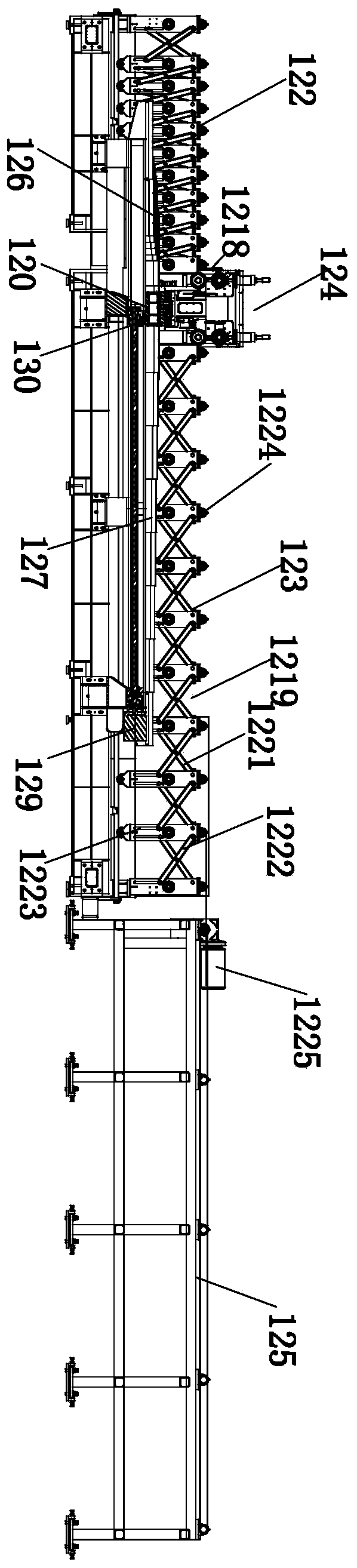 Board fixed-length cutting device for composite board production line