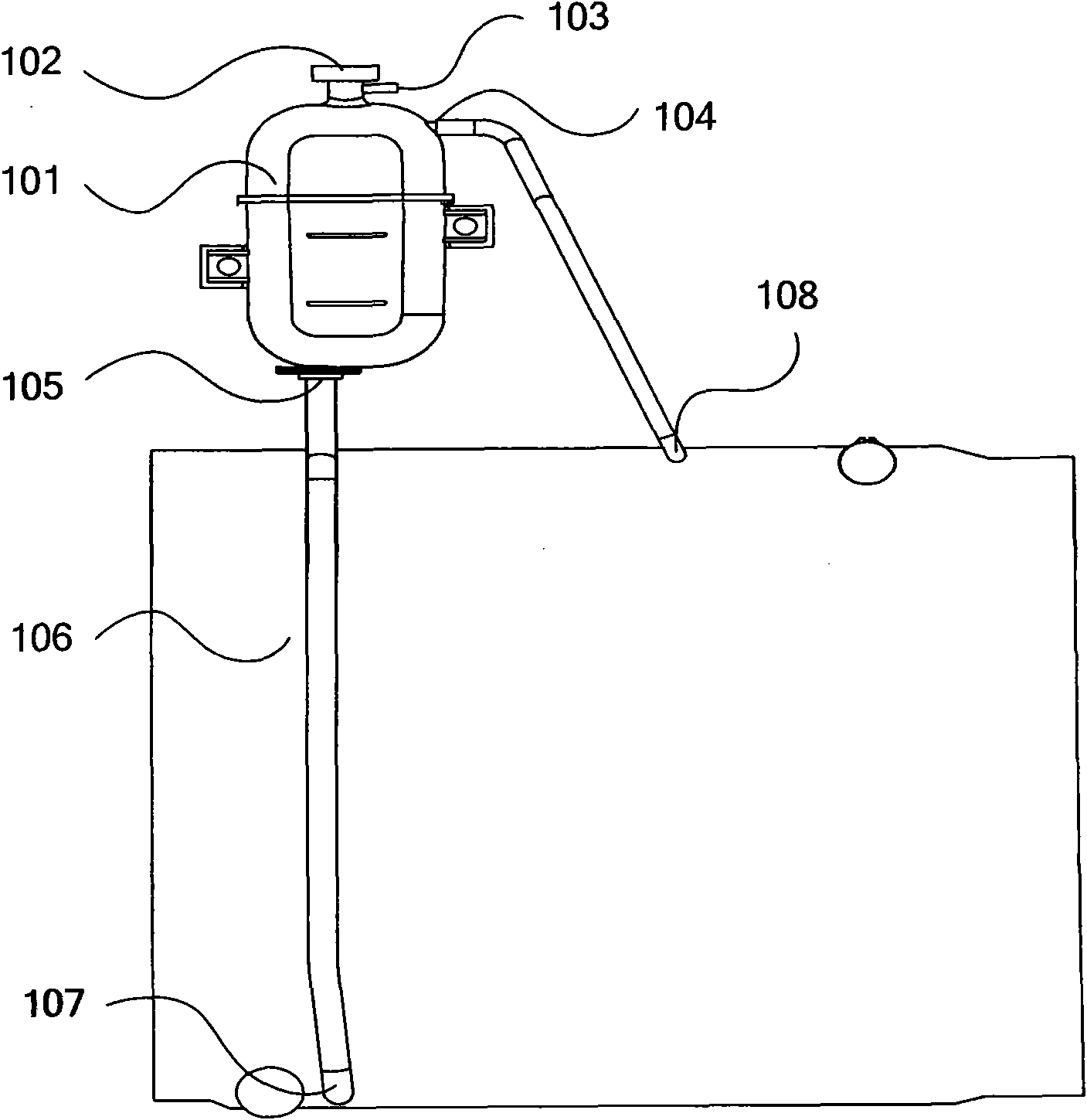 Auxiliary water tank device and engine cooling system