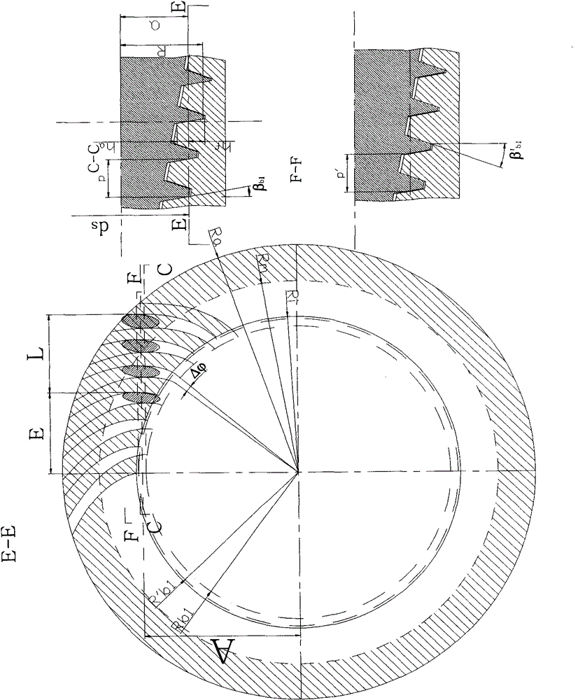 Machining method for dual-lead linear contact offset worm drive