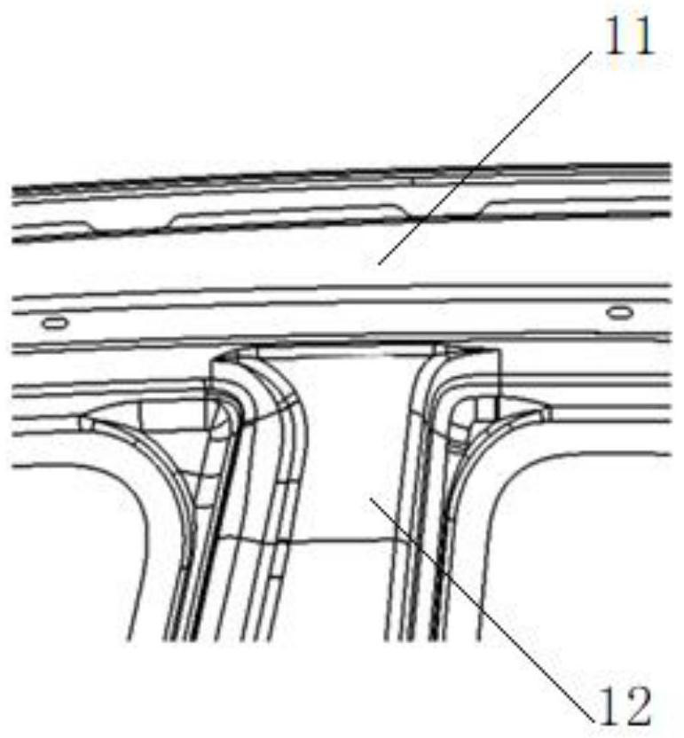 A drawing process method for improving the appearance surface of the upper part of the b-pillar of the side wall outer panel of the vehicle body