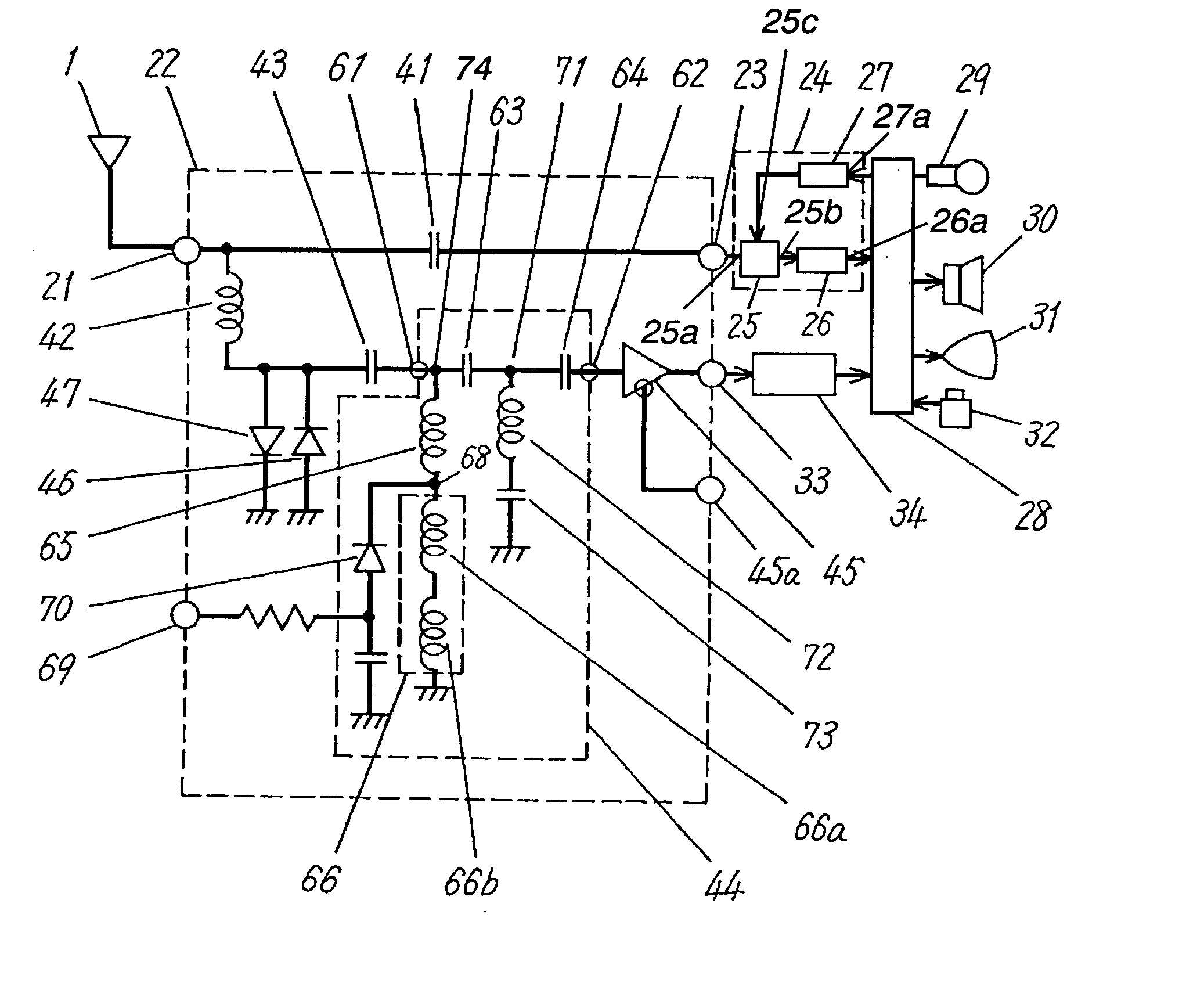 Matching unit and receiver apparatus using the same