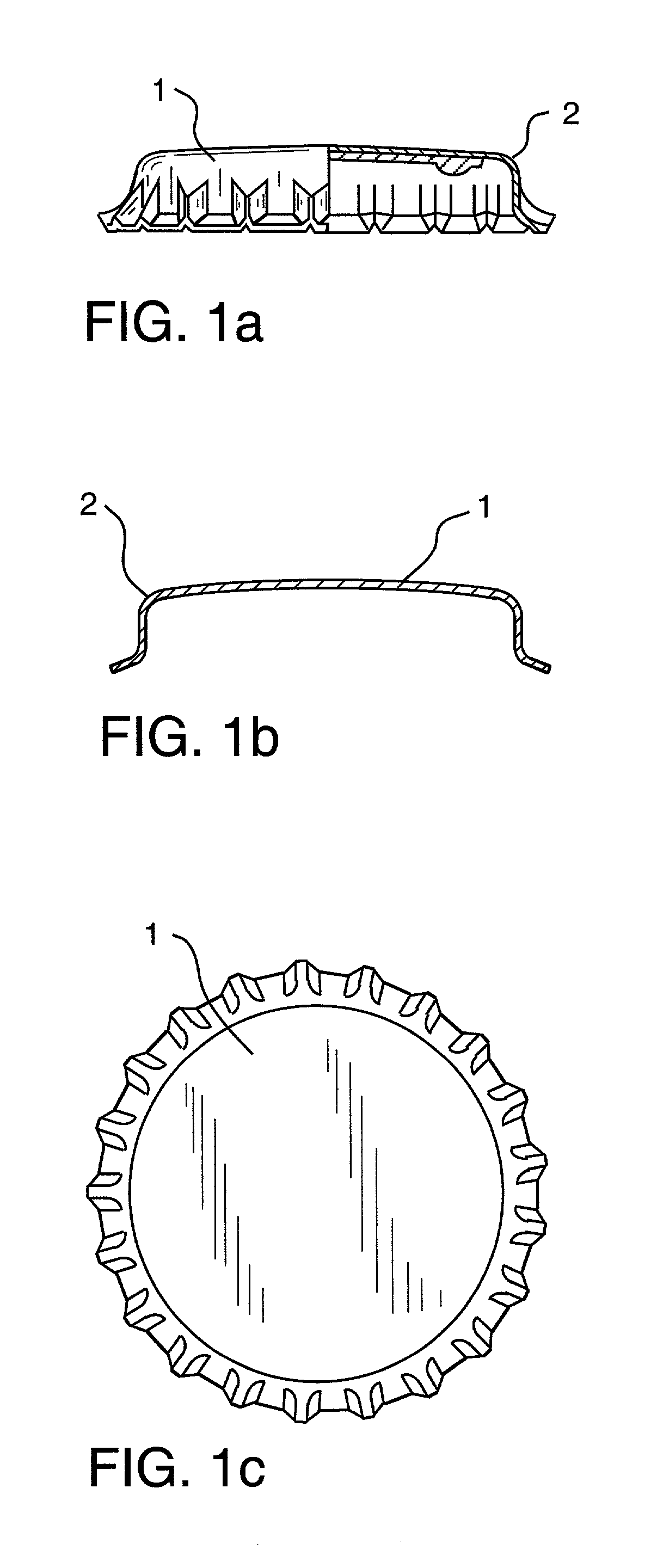 Crown closure having a reduced radius and method of manufacture