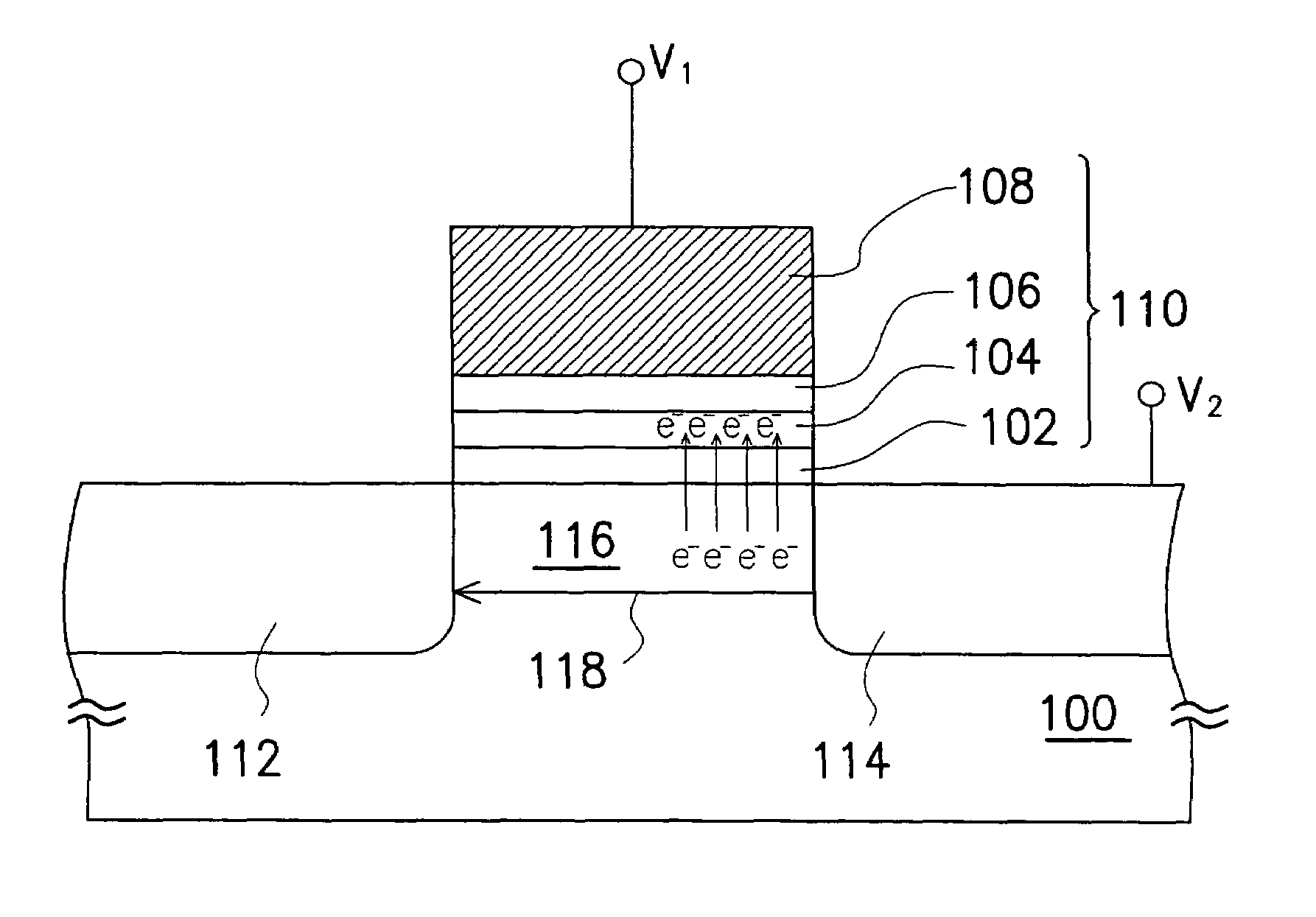 Method for programming and erasing non-volatile memory with nitride tunneling layer