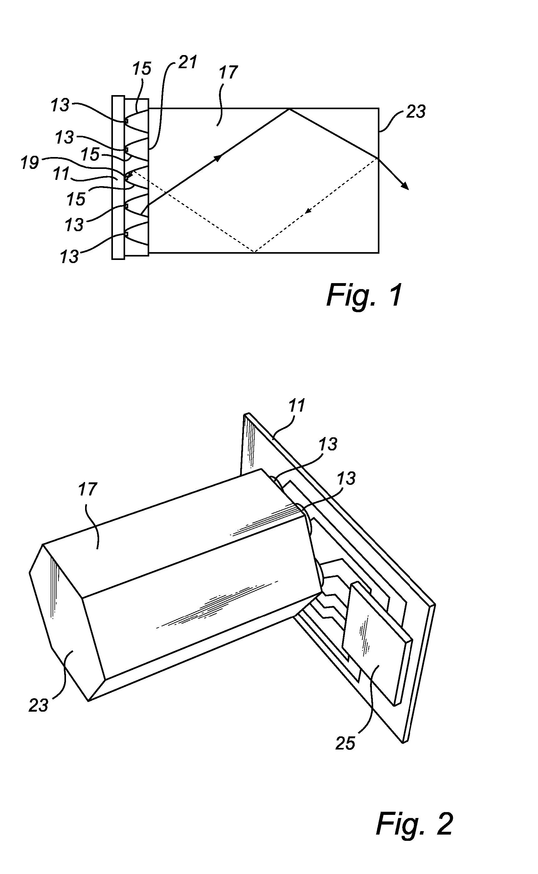 Feedback controlled illumination system having an array of leds, and a detector among the leds