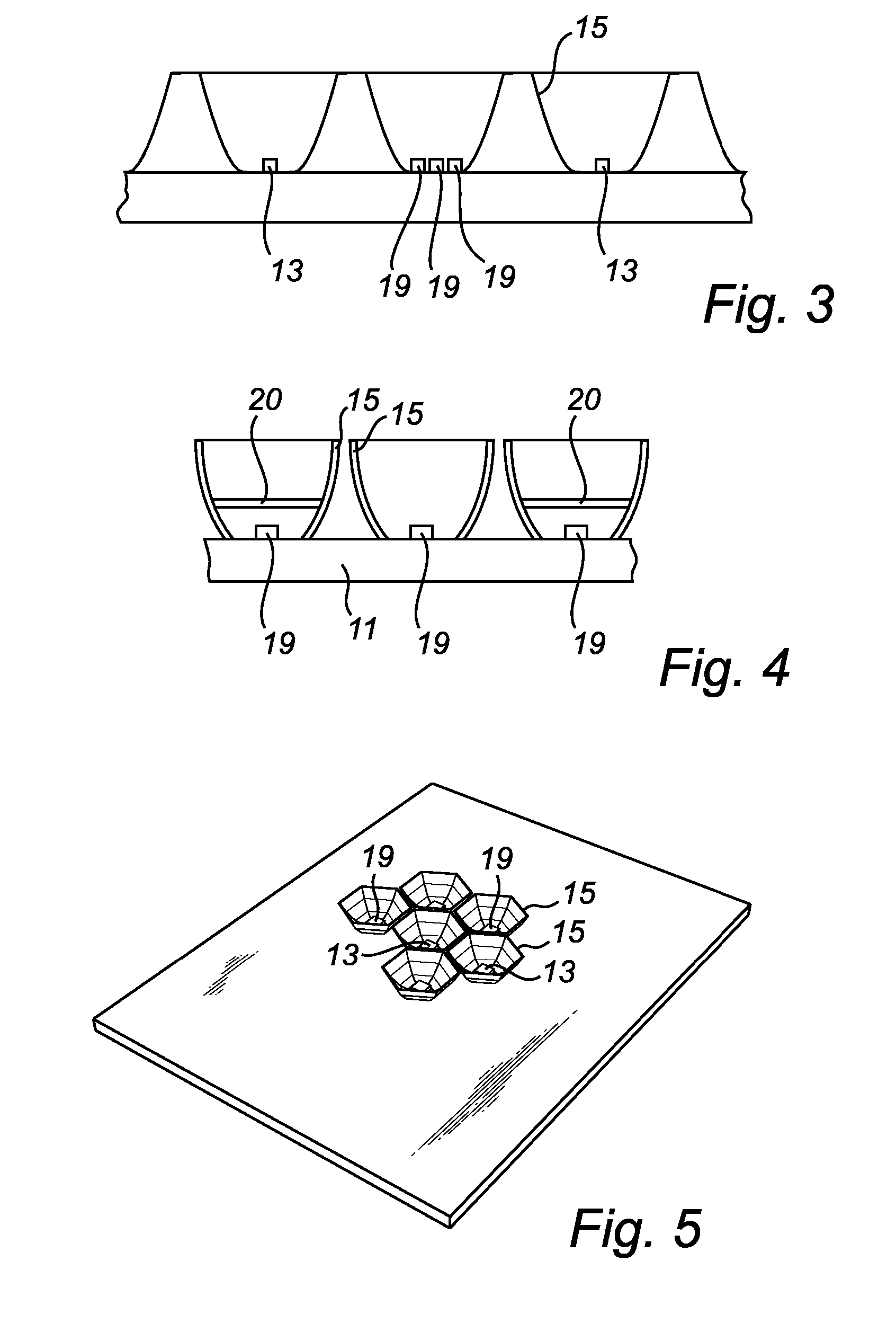 Feedback controlled illumination system having an array of leds, and a detector among the leds