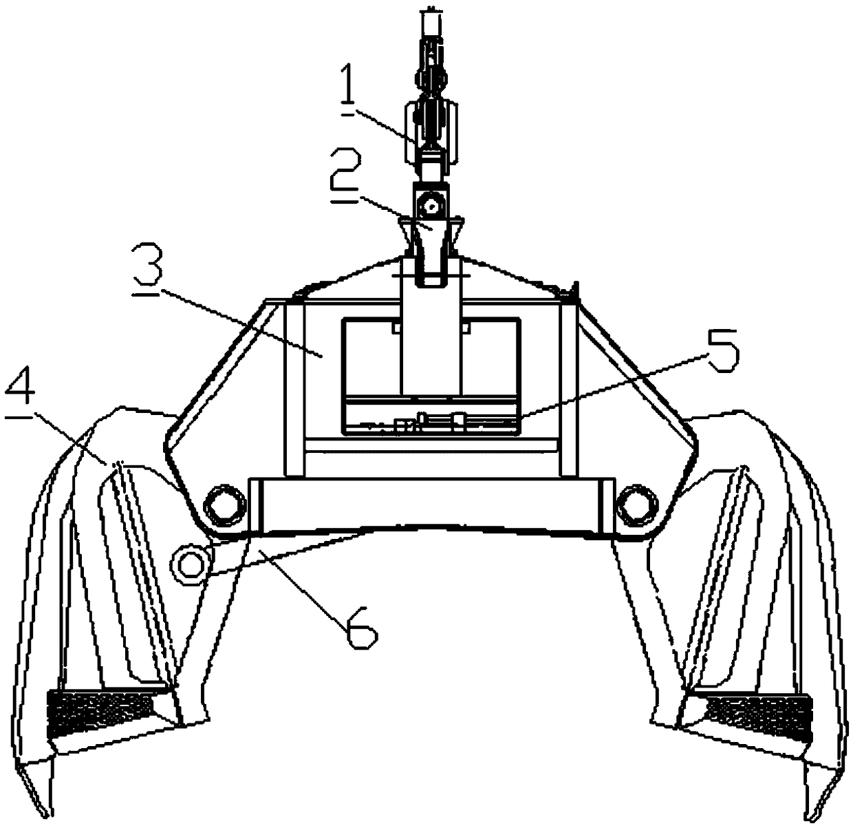 Electric hydraulic grab bucket for dredge boat