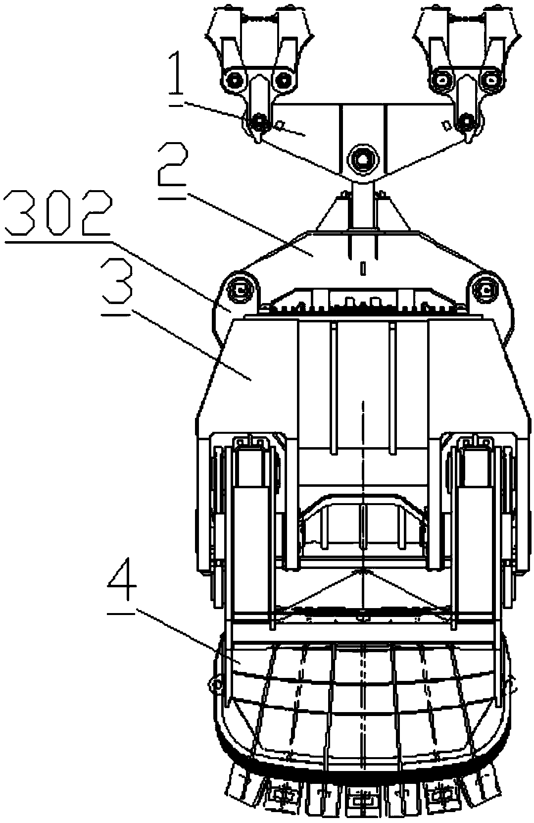 Electric hydraulic grab bucket for dredge boat