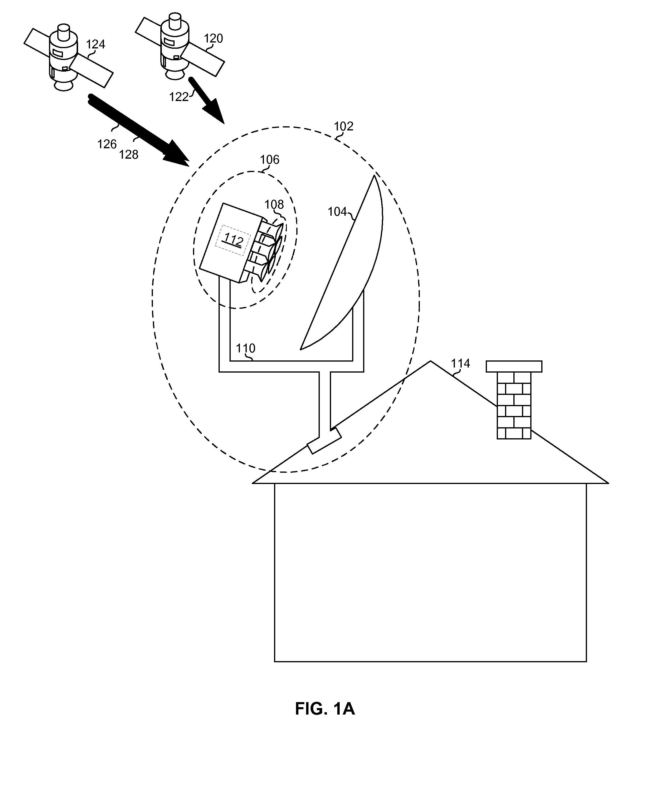 Satellite reception assembly with phased horn array