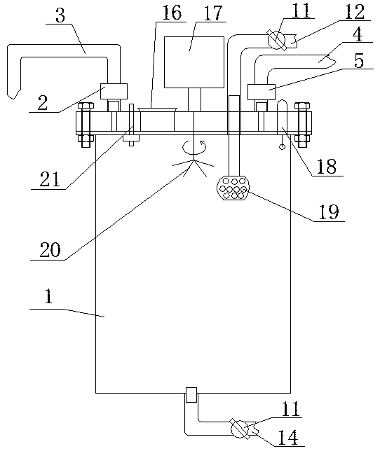 Mixed resin defoaming device for wind power blade